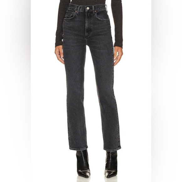 Agolde Denim - AGOLDE High Rise Stovepipe Jeans Size 29 Metal Black Denim 28" Inseam